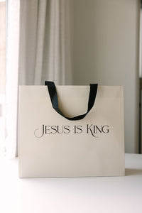 Jesus is King White Gift Bag