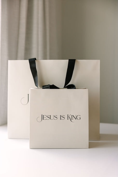 Jesus is King White Gift Bag