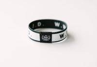 WWJD Black Reversible Elastic Fabric Bracelet
