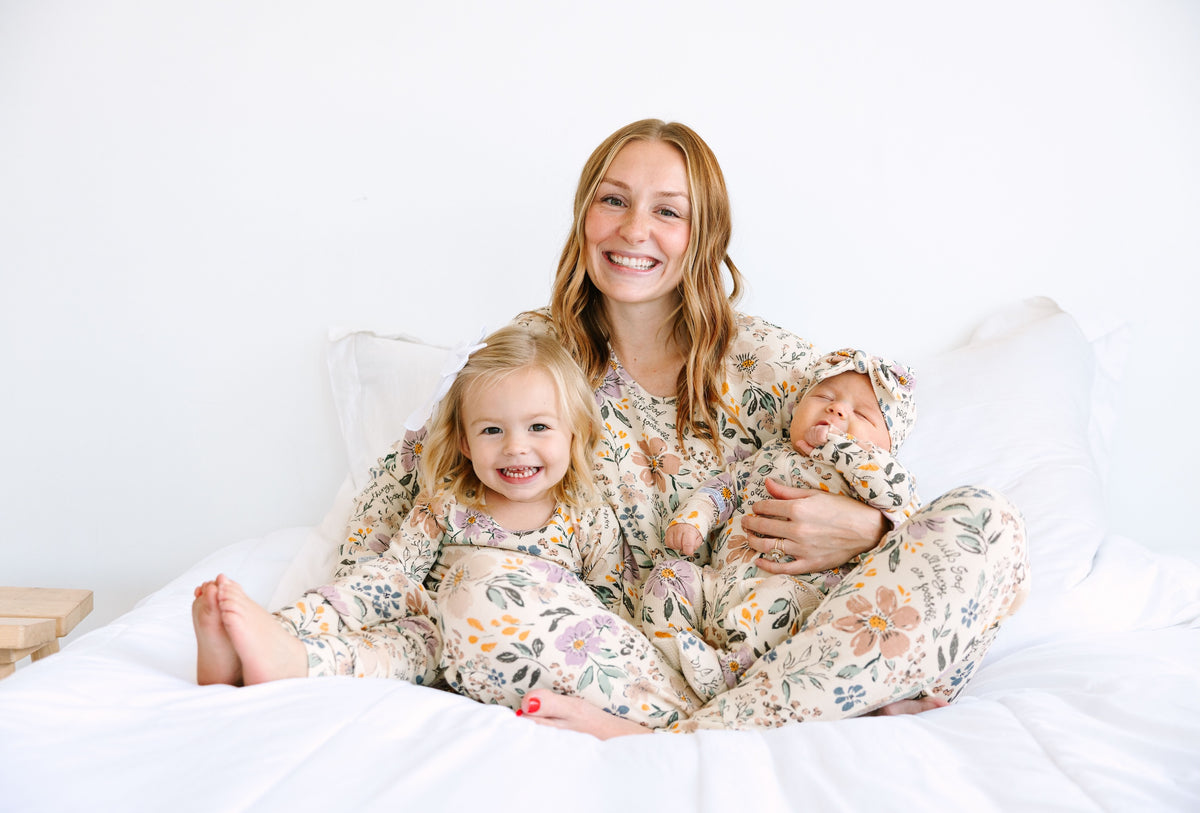 All Things Are Possible PJ Long Sleeve Set Ribbed Cotton-Bamboo Blend