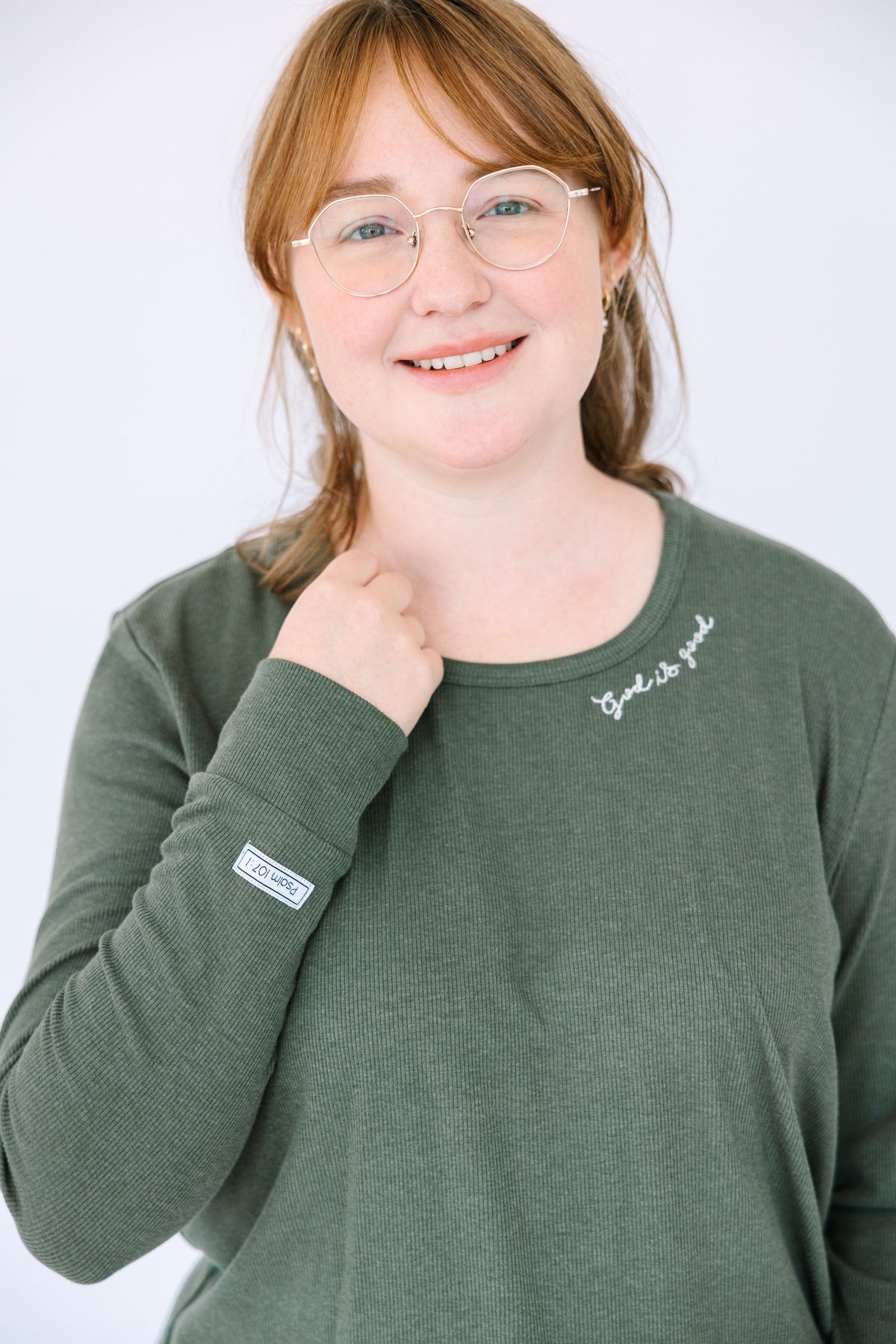 Solid Olive Womens PJ Jogger Set Ribbed Cotton-Bamboo Blend