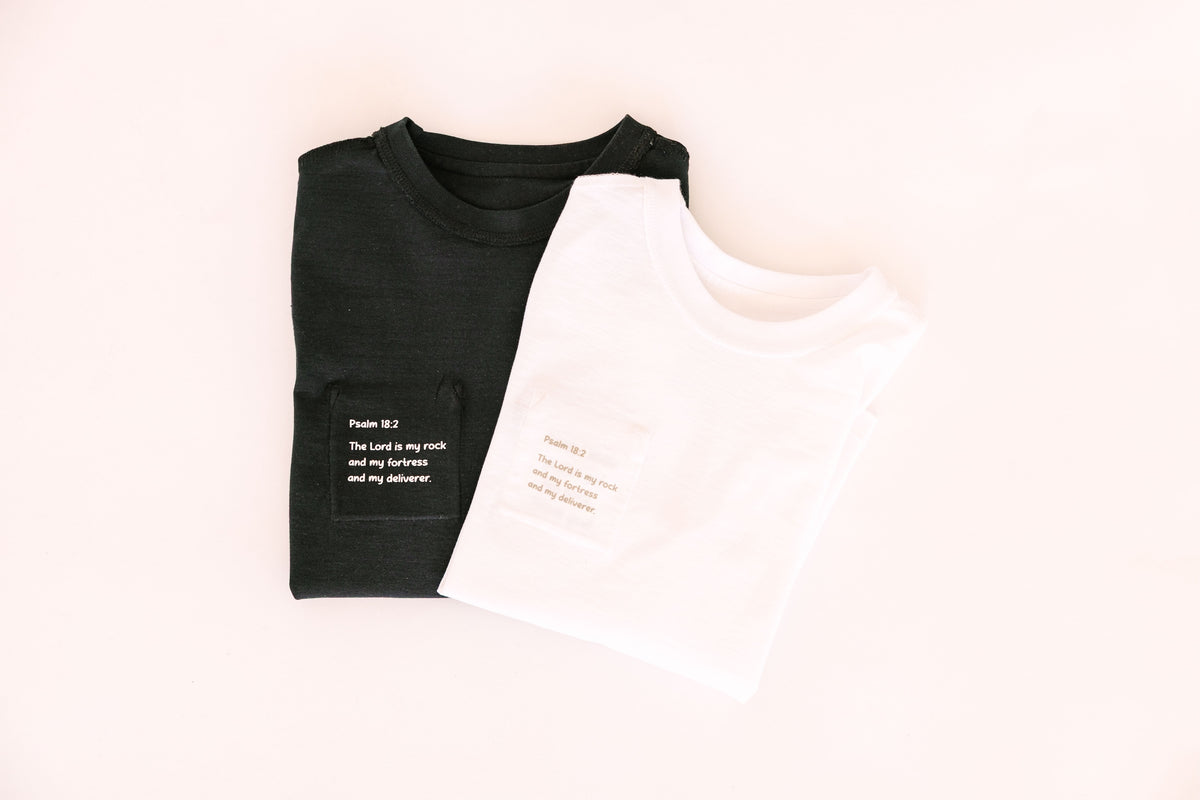 White Prayer Pocket Long Sleeve Shirt Cotton