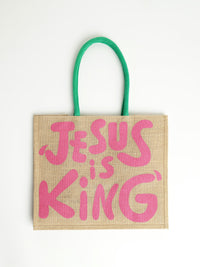 Jesus is King Large Tote Bag