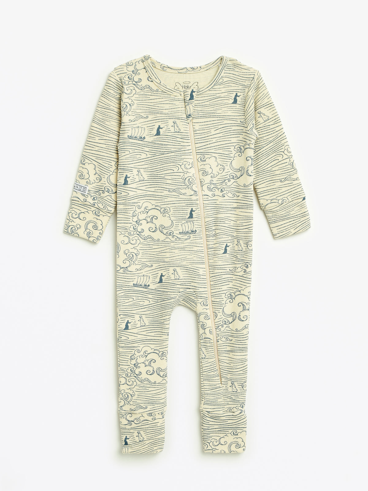 Walking on Water PJ Footless Onesie Ribbed Cotton-Bamboo Blend