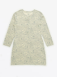 Walking on Water Womens Nightgown PJ Ribbed Cotton-Bamboo Blend