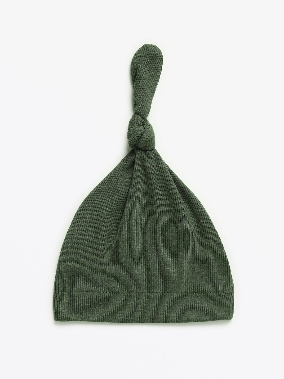 Solid Olive Hat Ribbed Cotton-Bamboo Blend