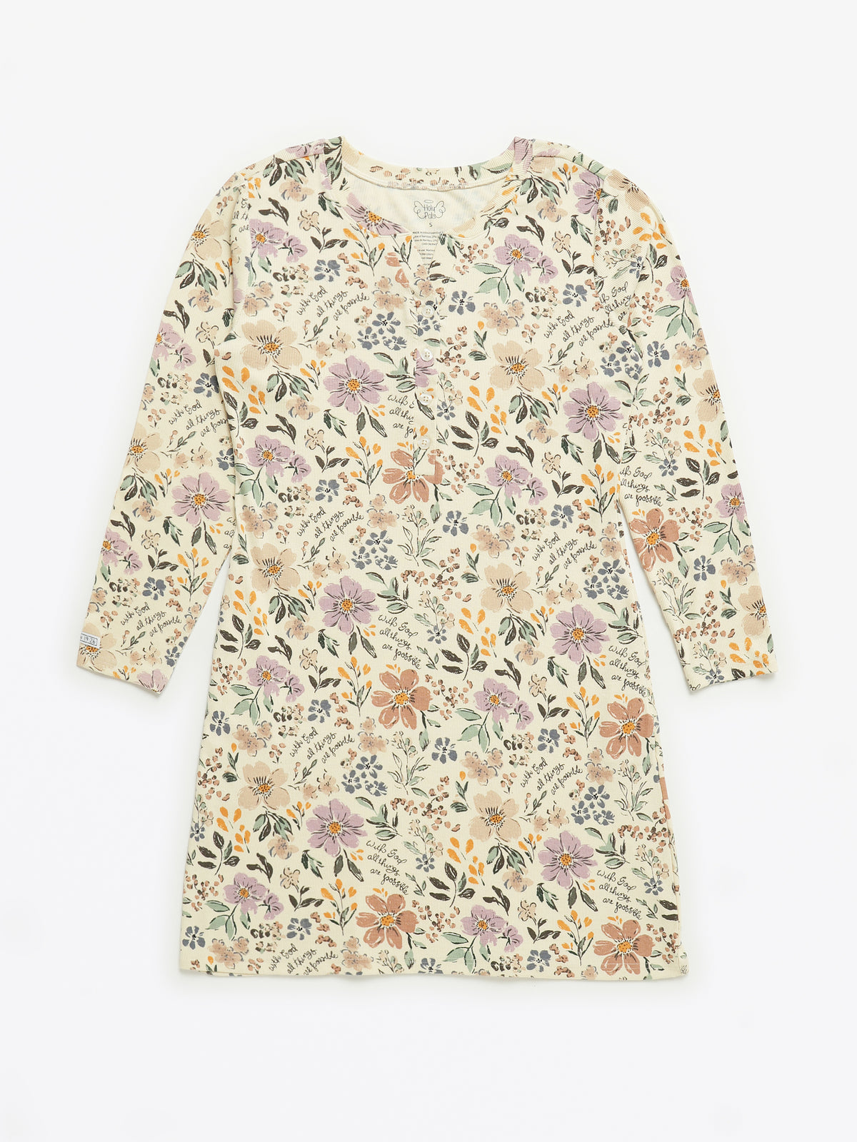 All Things Are Possible Womens Nightgown PJ Ribbed Cotton-Bamboo Blend