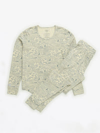 Walking on Water Womens PJ Jogger Set Ribbed Cotton-Bamboo Blend