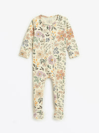 All Things Are Possible Footed Onesie PJ Ribbed Cotton-Bamboo Blend