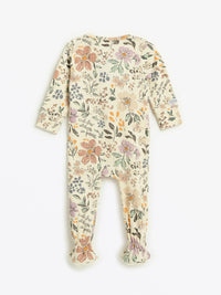 All Things Are Possible Footed Onesie PJ Ribbed Cotton-Bamboo Blend