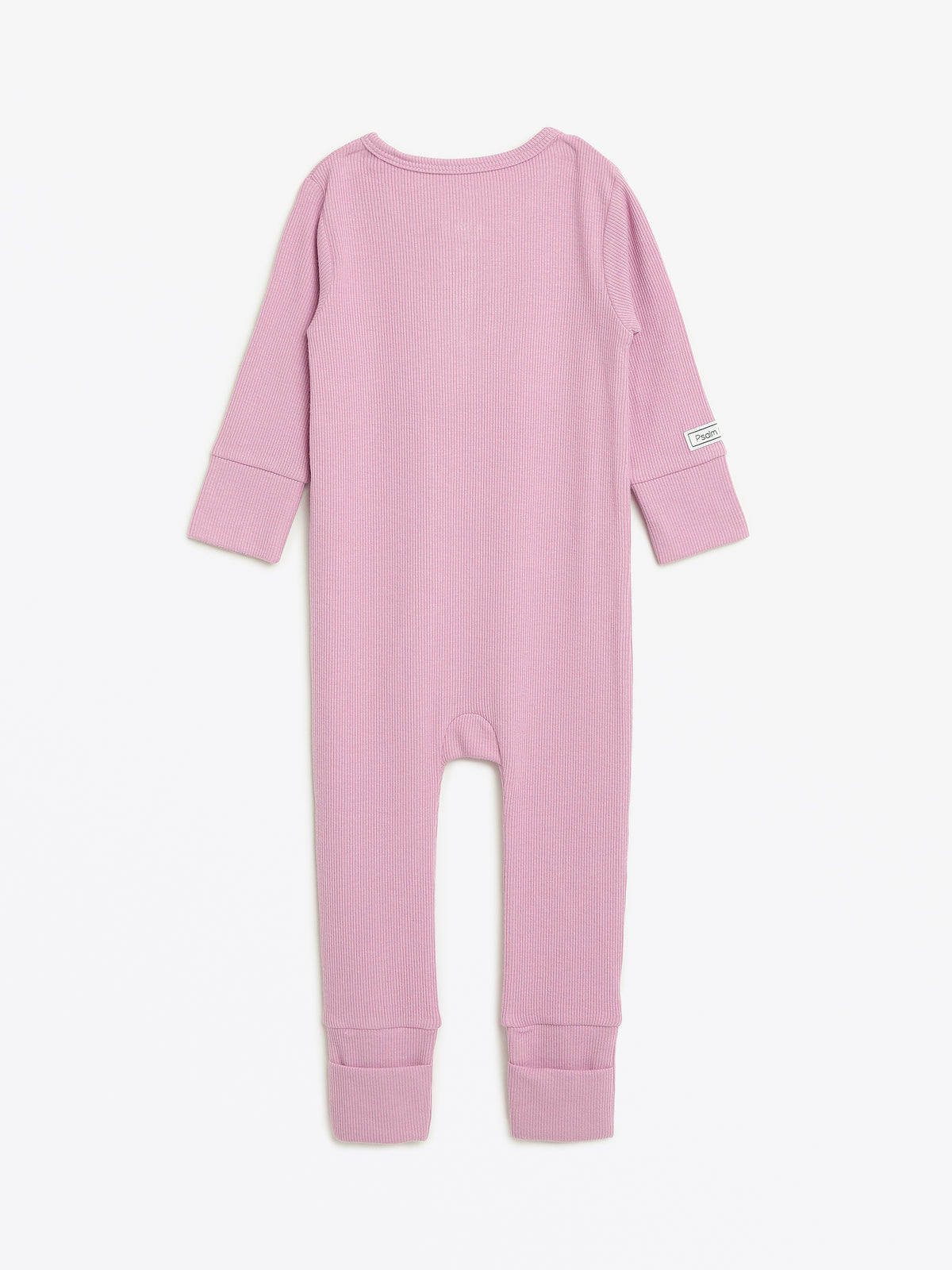 Solid Mauve PJ Footless Onesie Ribbed Cotton-Bamboo Blend
