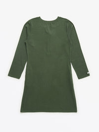 Solid Olive Womens Nightgown PJ Ribbed Cotton-Bamboo Blend