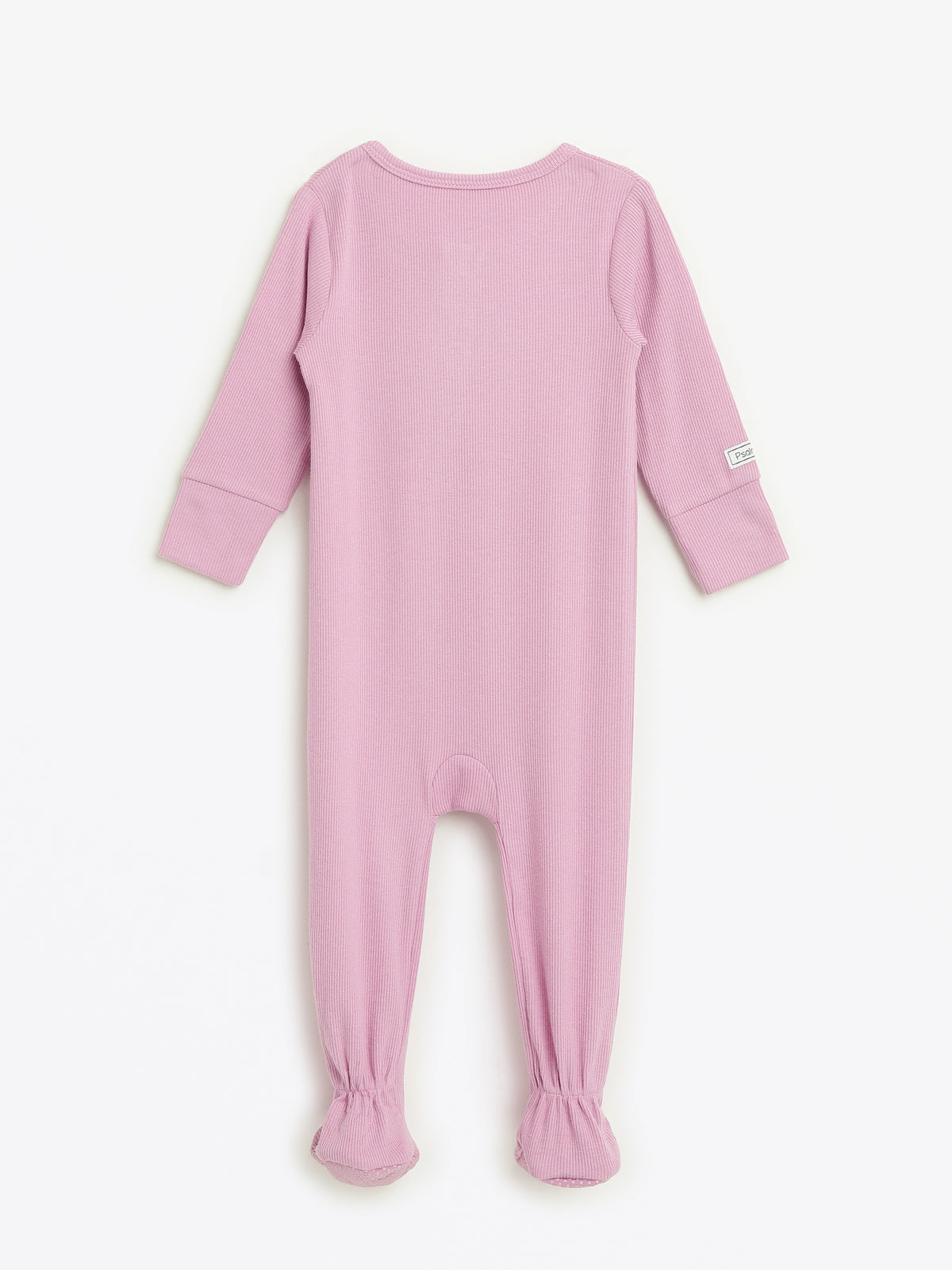 Solid Mauve PJ Footed Onesie Ribbed Cotton-Bamboo Blend