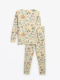 All Things Are Possible PJ Long Sleeve Set Ribbed Cotton-Bamboo Blend