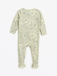 Walking on Water PJ Footed Onesie Ribbed Cotton-Bamboo Blend