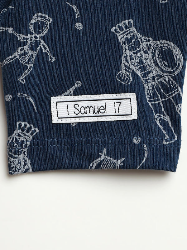 David & Goliath Sailor Blue Short Sleeve Bodysuit Cotton