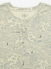 Walking on Water Womens Nightgown PJ Ribbed Cotton-Bamboo Blend