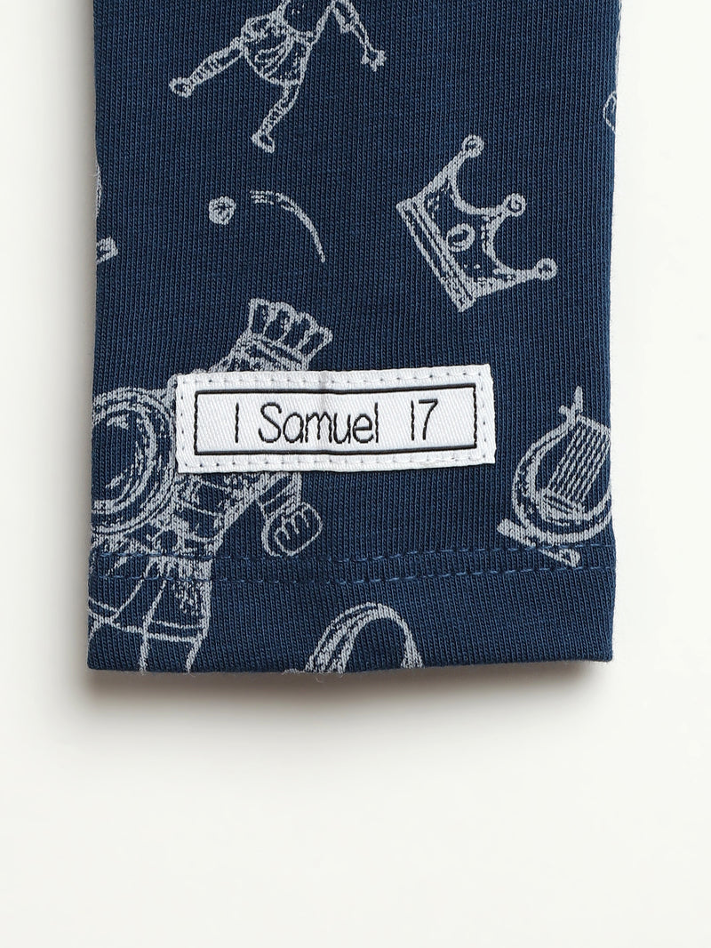 David & Goliath Sailor Blue Long Sleeve Bodysuit Cotton