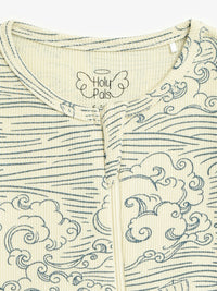 Walking on Water PJ Footed Onesie Ribbed Cotton-Bamboo Blend