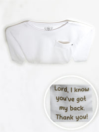 White Prayer Pocket Long Sleeve Shirt Cotton