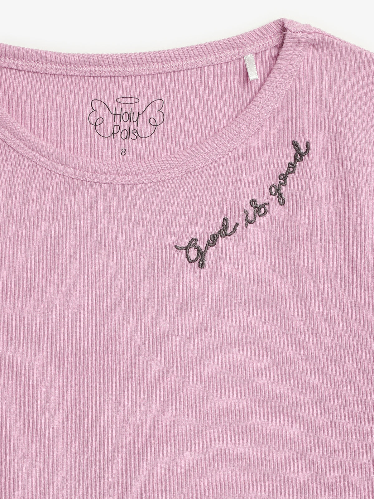 Solid Mauve PJ Long Sleeve Set Ribbed Cotton-Bamboo Blend