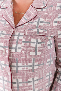 Prophecy Plaid Womens Notch Collar PJ Set Cotton