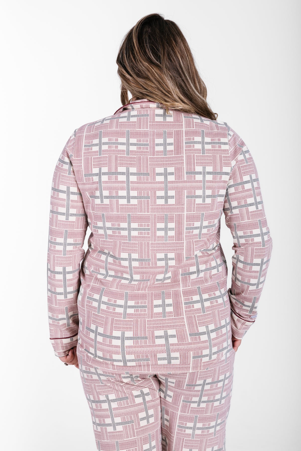 Prophecy Plaid Womens Notch Collar PJ Set Cotton