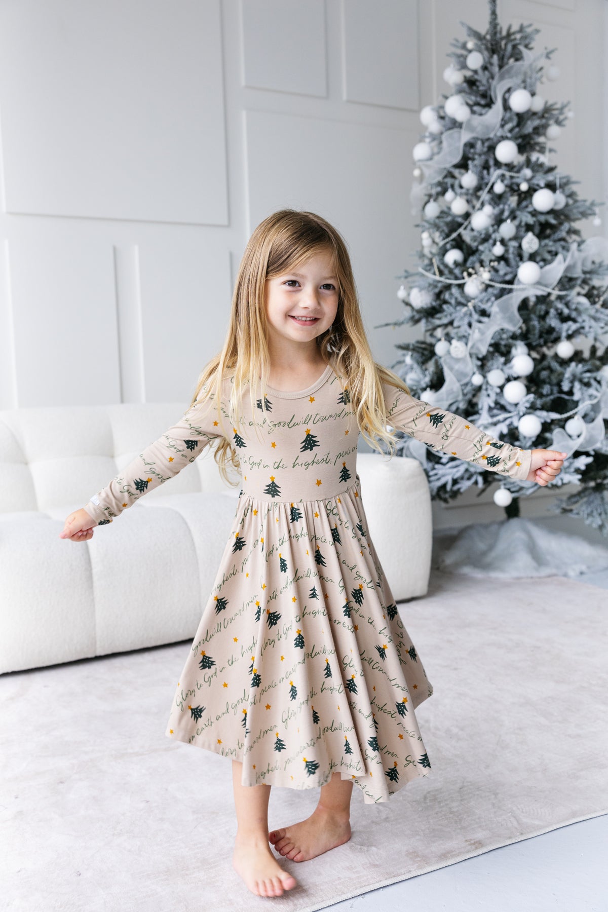 Glory to God Twirl Dress Bamboo