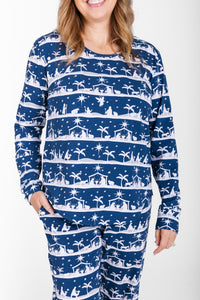 Starry Night Womens Jogger PJ Set Cotton