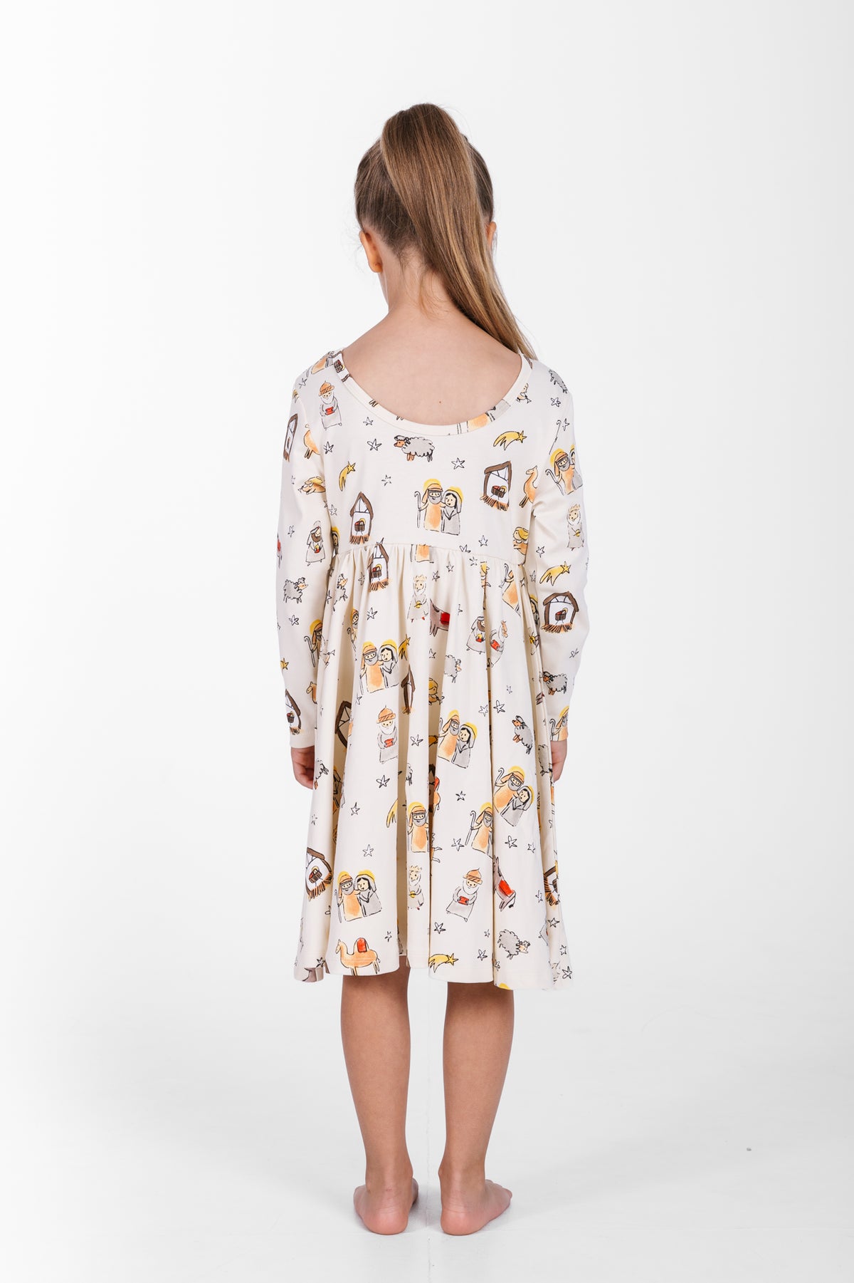 Away in a Manger Twirl Dress Cotton