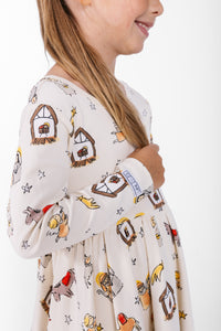 Away in a Manger Twirl Dress Cotton