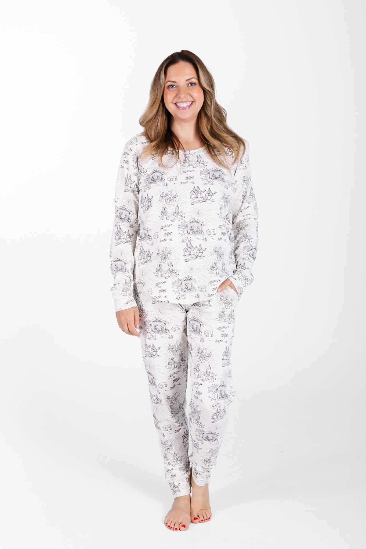 O Little Town of Bethlehem Womens Jogger PJ Set Cotton