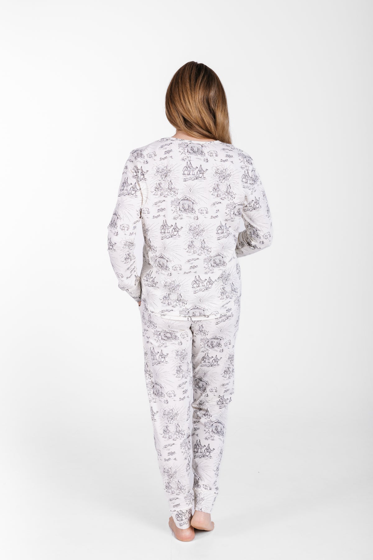 O Little Town of Bethlehem Womens Jogger PJ Set Cotton