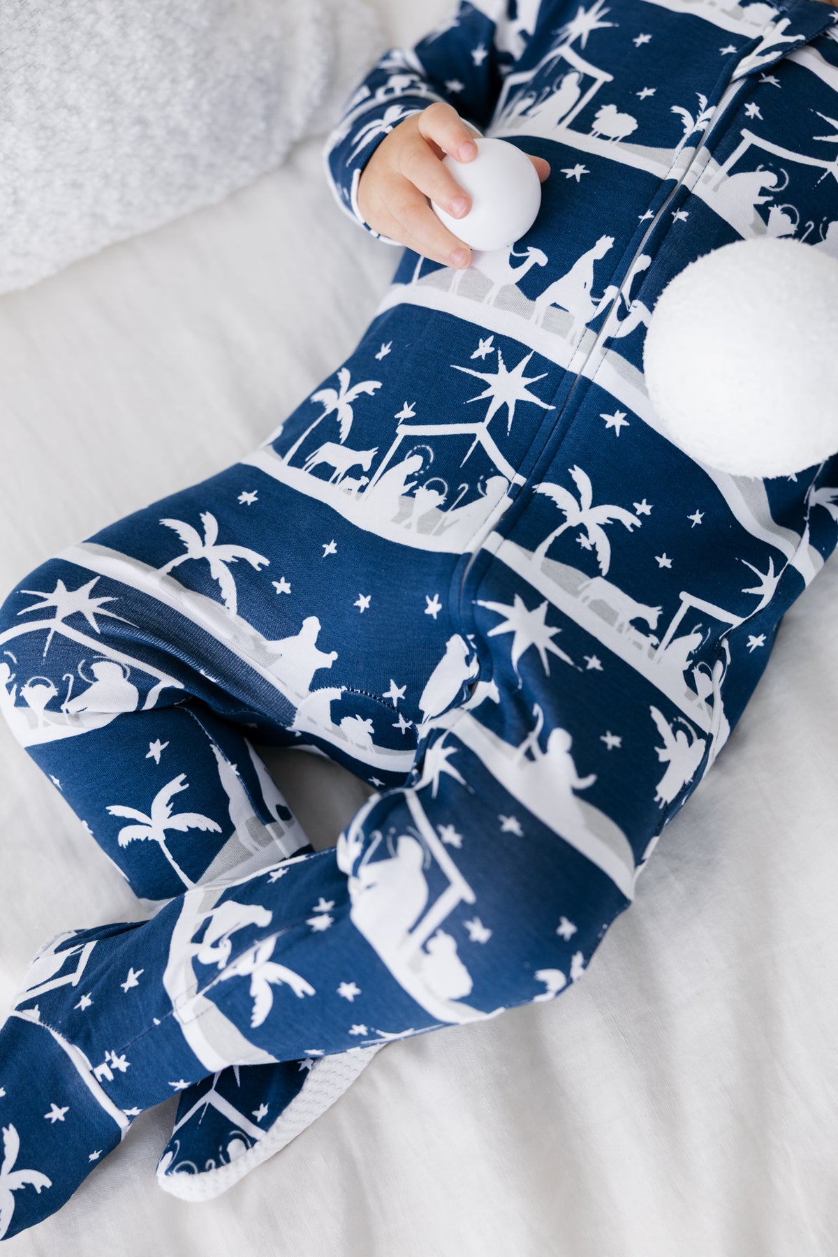 Starry Night Footed Onesie Cotton