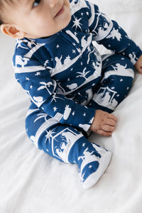 Starry Night Footed Onesie Cotton
