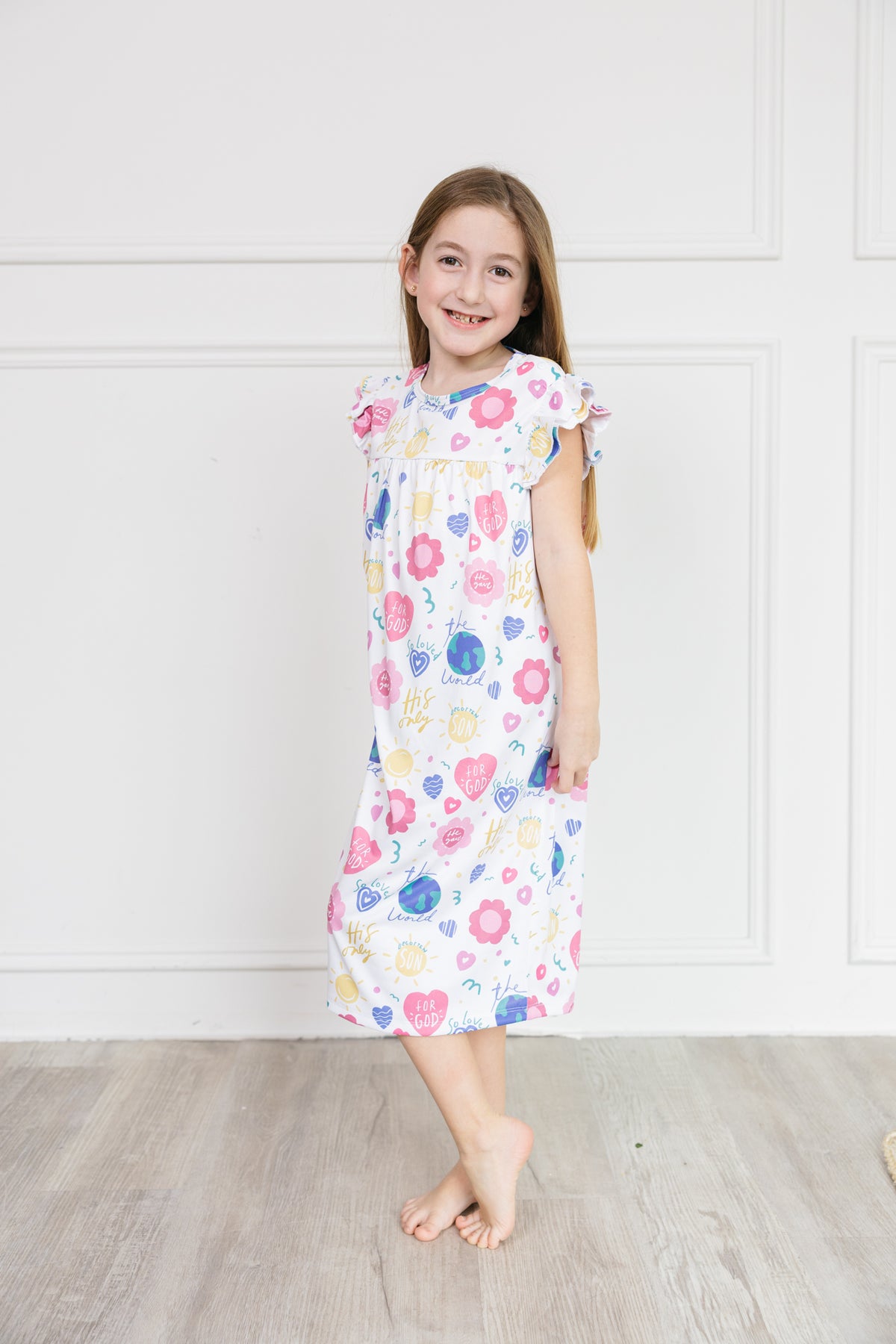 For God So Loved The World PJ Girls Nightgown Polyester
