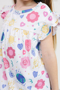 For God So Loved The World PJ Girls Nightgown Polyester