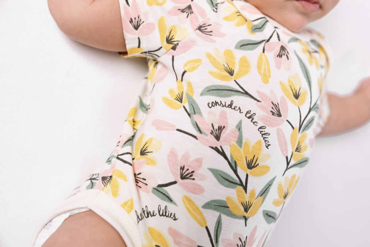 Consider the Lilies Short Sleeve Bodysuit Cotton