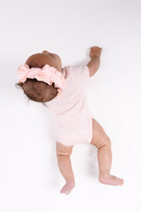 Pink Prayer Pocket Short Sleeve Bodysuit Cotton