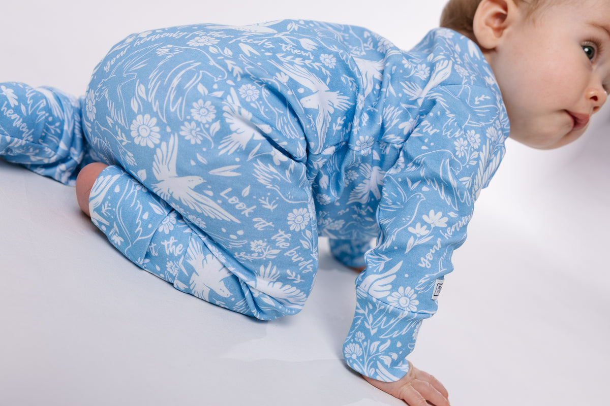 Birds of the Air Footless Onesie Cotton