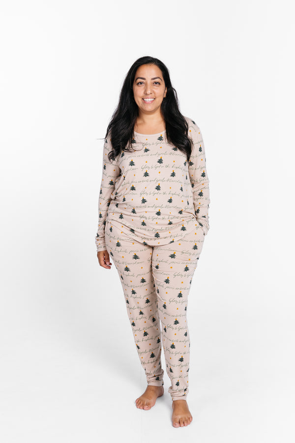 Glory to God Christmas Women's Jogger PJ Set Bamboo