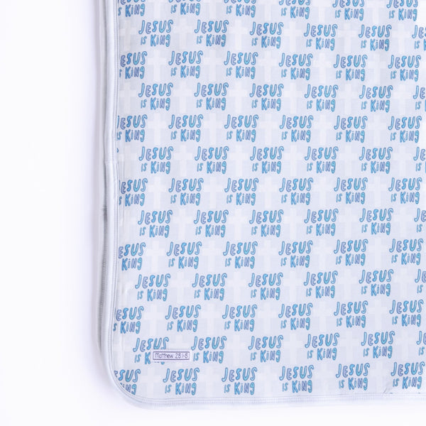 Jesus Is King Blue Blanket Bamboo