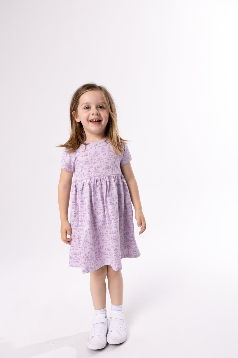 Queen Esther Lavender Twirl Dress Cotton