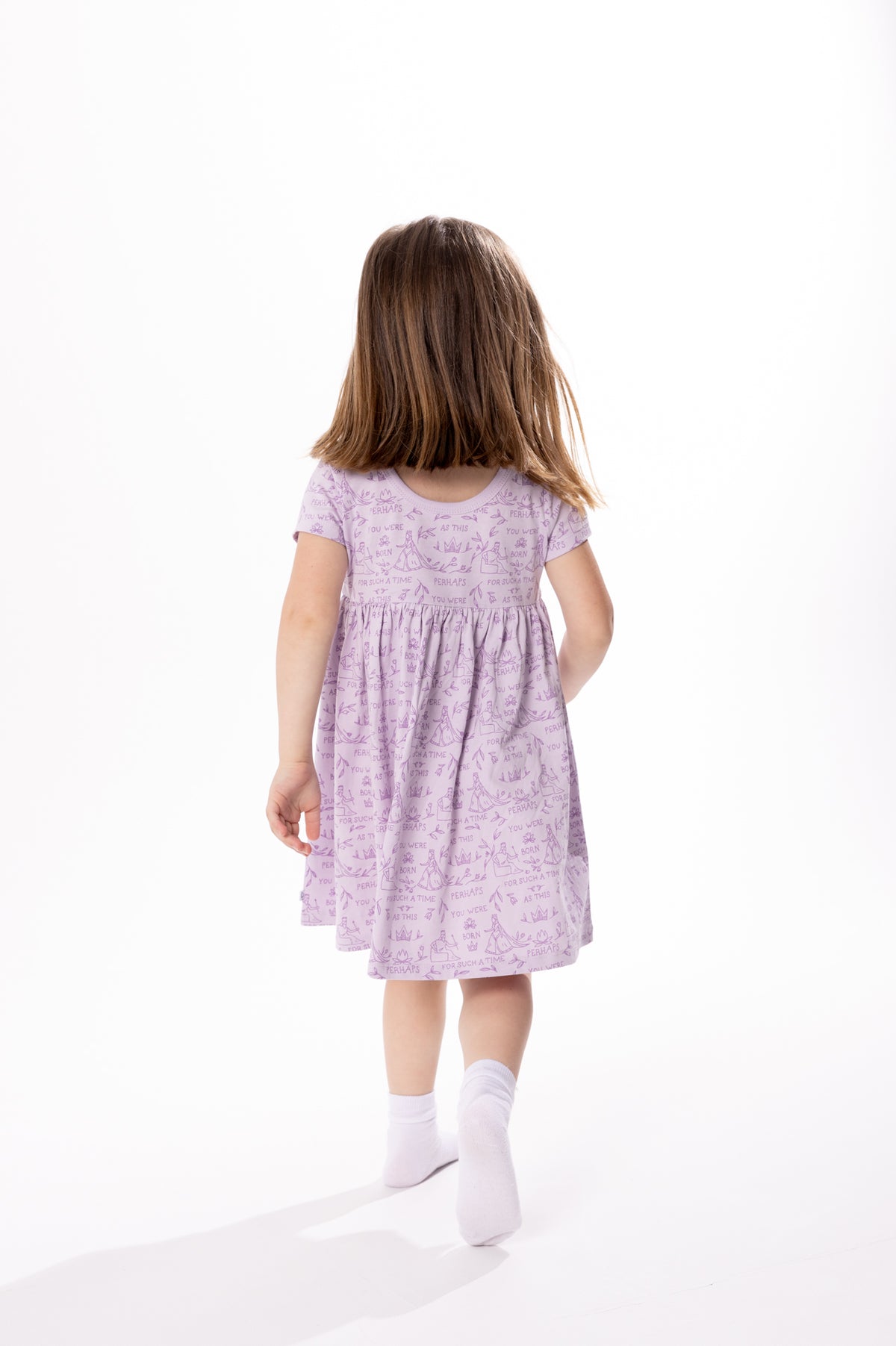 Queen Esther Lavender Twirl Dress Cotton