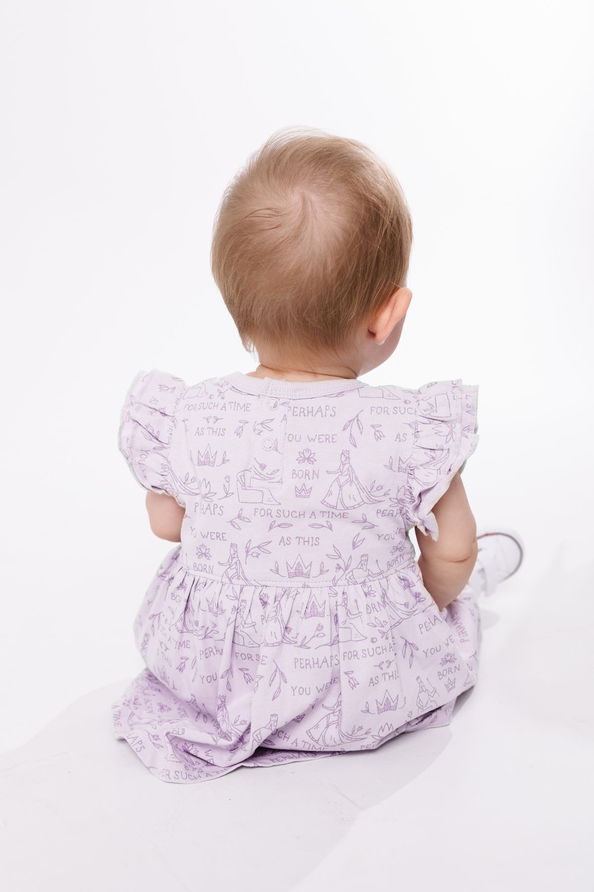 Queen Esther Lavender Short Sleeve Twirl Dress Bodysuit Cotton