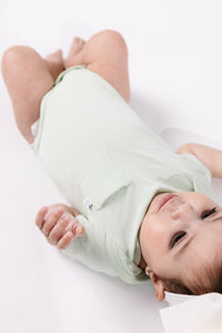 Pistachio Prayer Pocket Short Sleeve Bodysuit Cotton