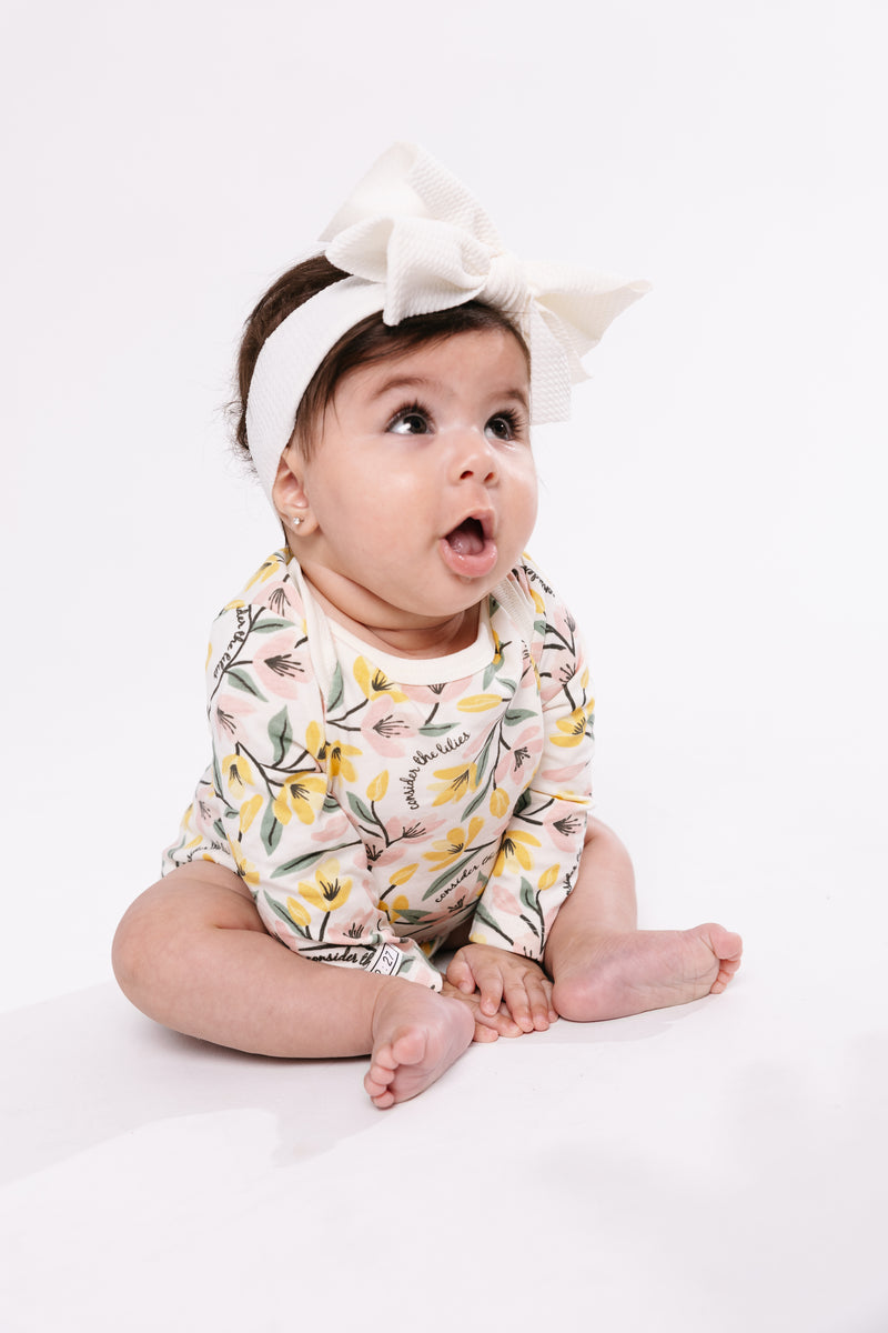 Consider the Lilies Long Sleeve Bodysuit Cotton