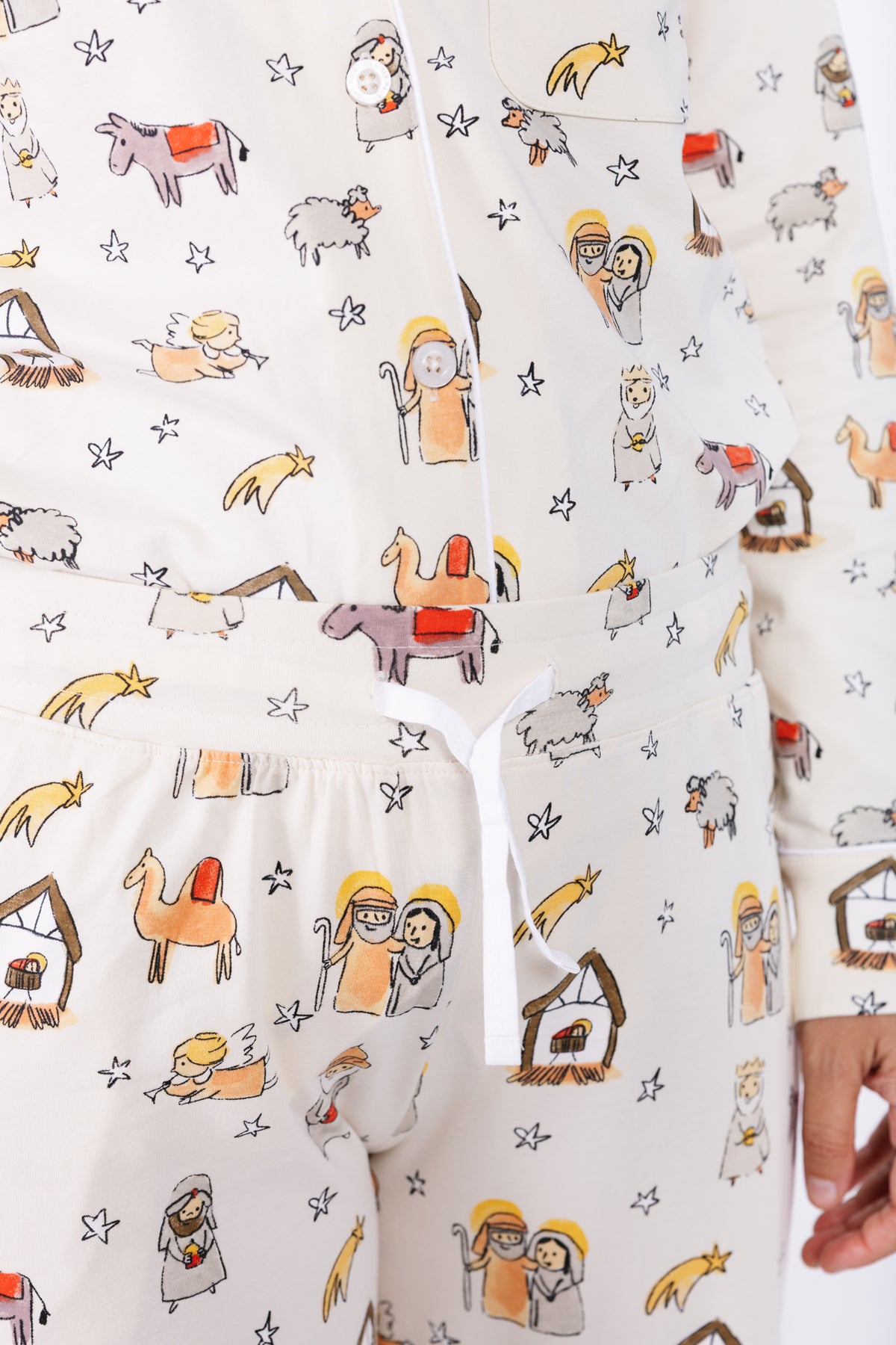 Away in a Manger Womens Notch Collar PJ Set Cotton