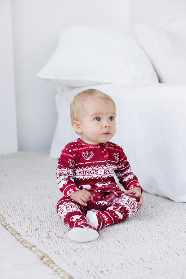 King of Kings Ruby Red Footed Onesie Cotton