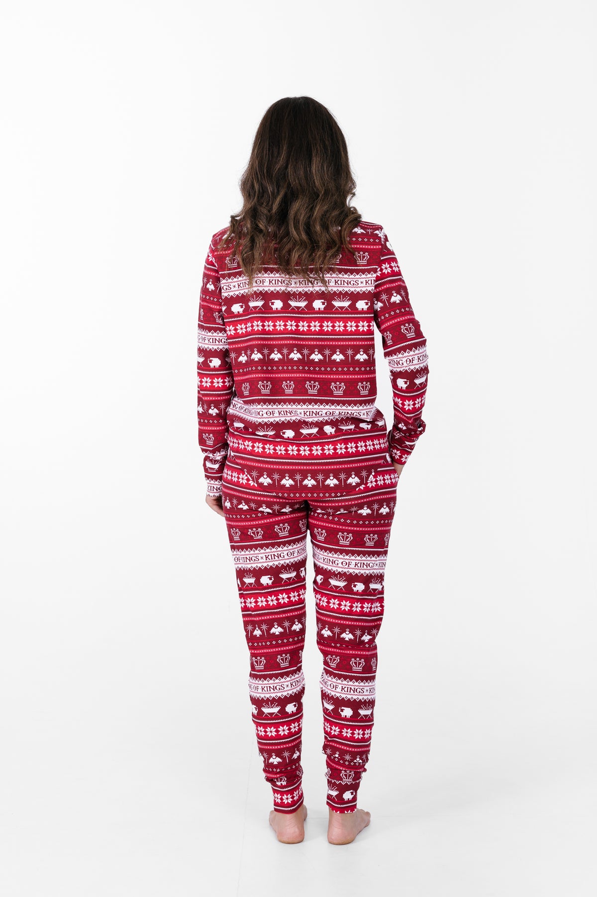 King of Kings Ruby Red Womens Jogger PJ Set Cotton